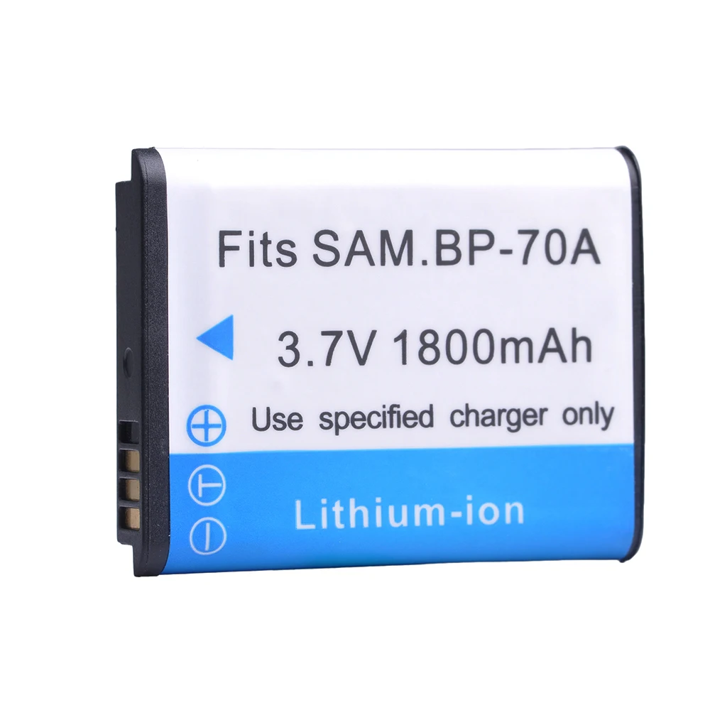 Аккумуляторная батарея для камеры Samsung 2 шт. 1800 мАч BP 70A BP70A ST66 ST700 ST88 ES65 MV800 PL120 PL17 WB30F