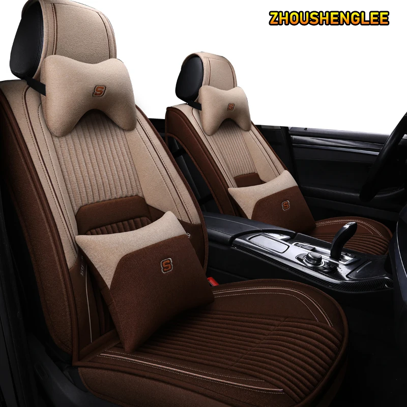 

ZHOUSHENGLEE flax car seat covers For Peugeot 106 201 205 206 207 2008 3008 301 306 307 308 405 406 407 4008 5008 seat cover car