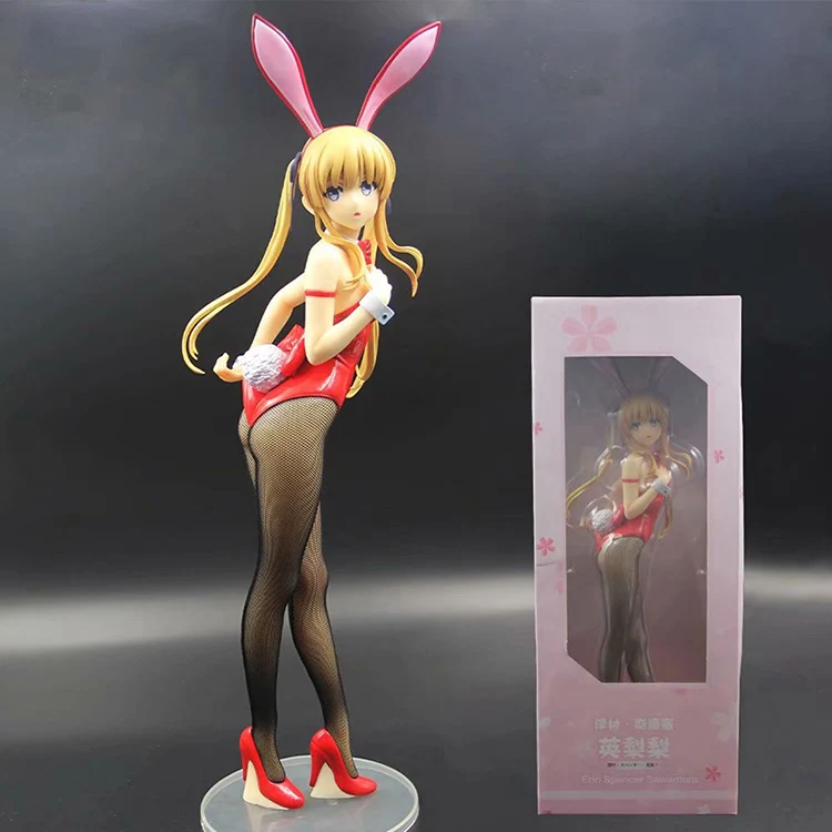 40 см Saenai Heroine No Sodatekata Аниме Фигурка эрири Спенсер Sawamura кролик версия модели ПВХ заячьи ушки 1/4 масштаб Brinquedos - Цвет: with original box