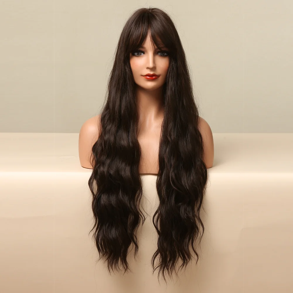 Gemma-Женский синтетический парик искусственные волосы обруч черный