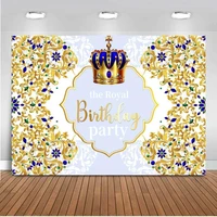 royal crown prince newborn baby shower backdrop for photography gold glitter background for photo studio supplies party decor