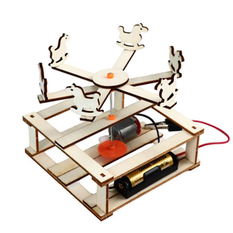 

Деревянная карусель ствол «сделай сам» забавные детские сборные игрушки школа наука развивающая головоломка игры модели наборы для детей ...