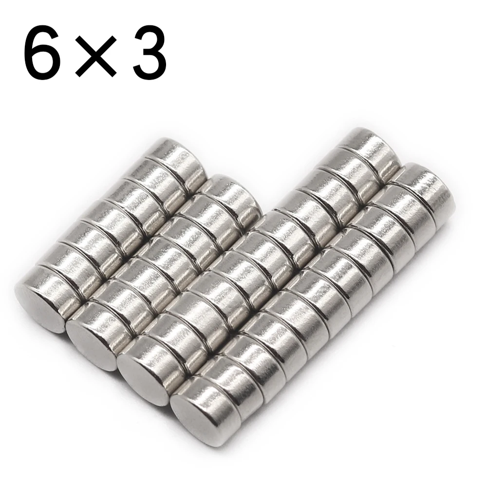 

6x3 Refrigerator Small Round Magnetic Sheet Neodymium Magnet N35 Super Strong Magnetic Block Industrial Magnet Parts Wholesale