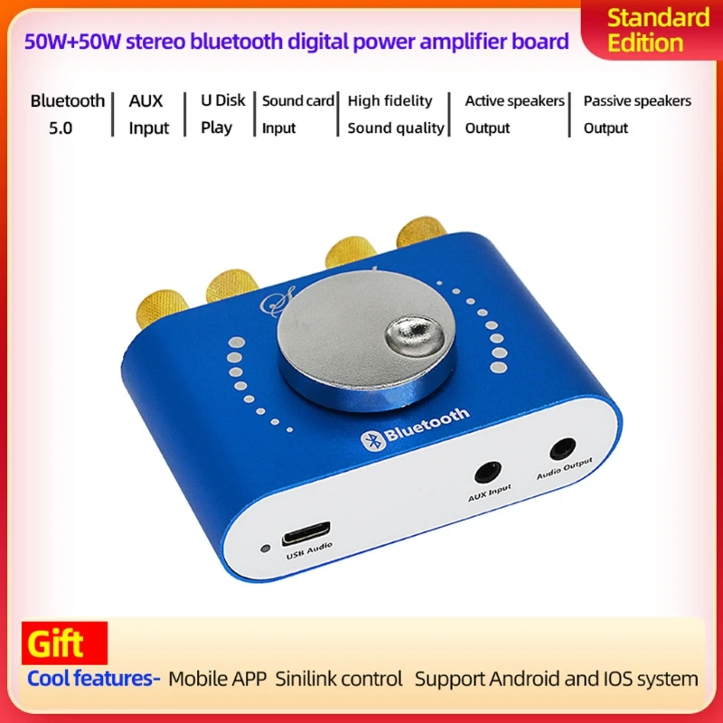 40W50WX2 стерео bluetooth плата цифрового усилителя мощности 12 В/24 В 2 0 двухканальный с
