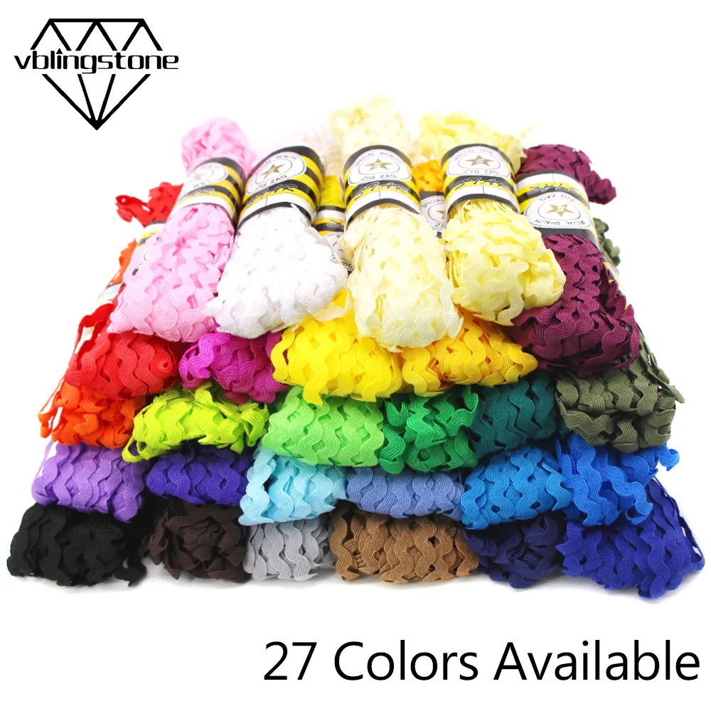 15 ярдов 8 мм многоцветная лента Ric Rac Zig Zag кружевная обрезная для одежды поделки