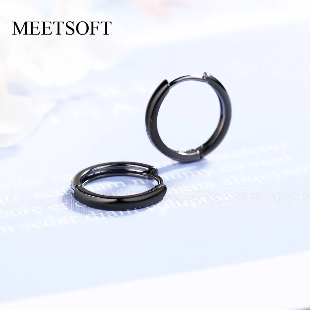 Женские серьги-кольца MEETSOFT из серебра 925 пробы с защитой от аллергии | Украшения и