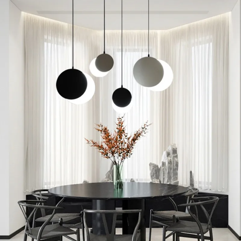 Modern Moon Eclipse Design Bedroom Bedside Led Pendant Lights Creative Art Circle Dining Room Restaurant Kitchen | Освещение