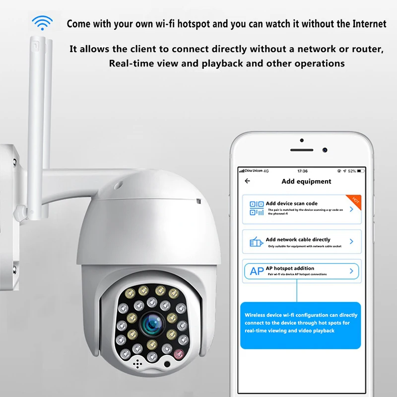 

1080P Wifi PTZ Camera Outdoor 2MP Auto Tracking CCTV Home Security IP Camera Speed Dome Camera Video Surveillance Cloud Storage