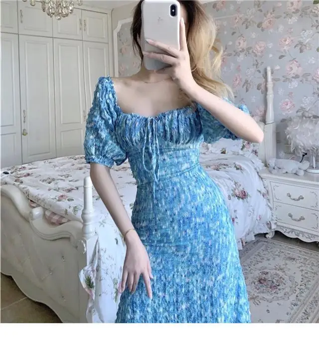 

French collared shredded flower dress women's summer dress 2021 new dress summer t shirt dress Hollow Out Sheath