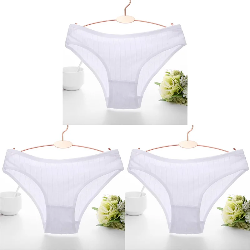 white 3pcs Хлопковые трусики с тиснением в виде сердца для женщин, одноцветные женские сексуальные трусы-брифы, нижнее белье, трусы, 3D полосатые хлопковые трусики - Цвет: white 3pcs