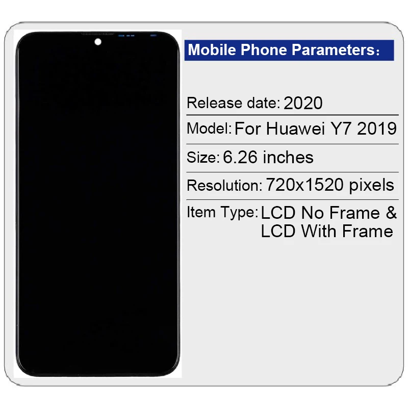Original LCD Display 6.26" For Huawei Y7 2019 Touch Screen Digitizer Replacement Parts DUB-LX1 DUB-LX3 | Мобильные телефоны и