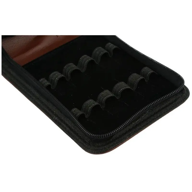 

Fountain Pen Roller Brown Leather Binder Case Holder Stationery for 12 Pens