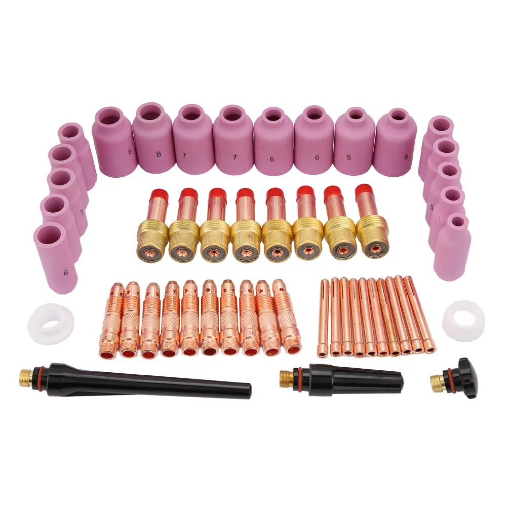 

51pcs/set WP-17/18/26 Series TIG Welding Torch Stubby Gas Lens Consumables Welding Tool Accessories
