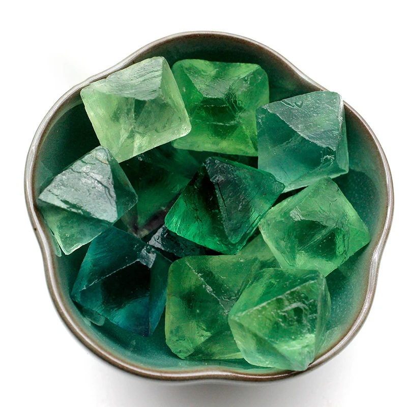 natural fluorite octahedron crystal crude specimen healing stone gemstone diy home desktop aquarium decorations jewelry making free global shipping