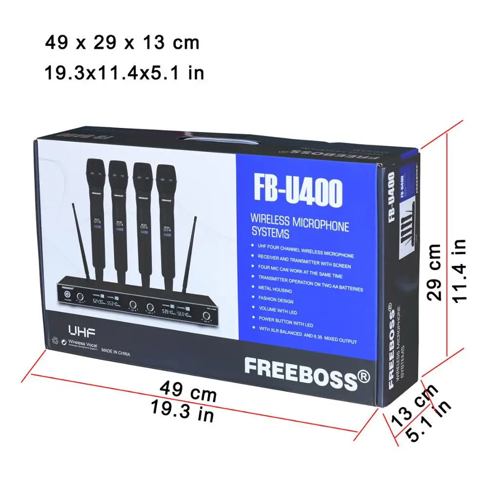 FREEBOSS FB U400 UHF фиксированная частота караоке беспроводной микрофон