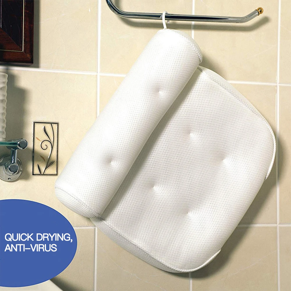 

3D Bathtub Pillow Bath Pillow Bathtub Cushion Spa Cushion Bath Tub For Neck And Back Bathroom Supply Bathtub Head Rest Pillow