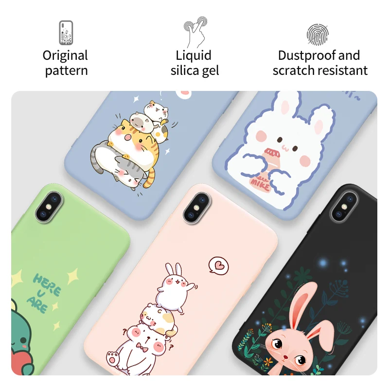 Силиконовый чехол для iPhone 6, 6 S, 7, 8 Plus, X, XR, Xs, Max, милый мультяшный чехол, силиконовый чехол, бампер для iPhone 11 Pro, Max, Funda, Coque Capa