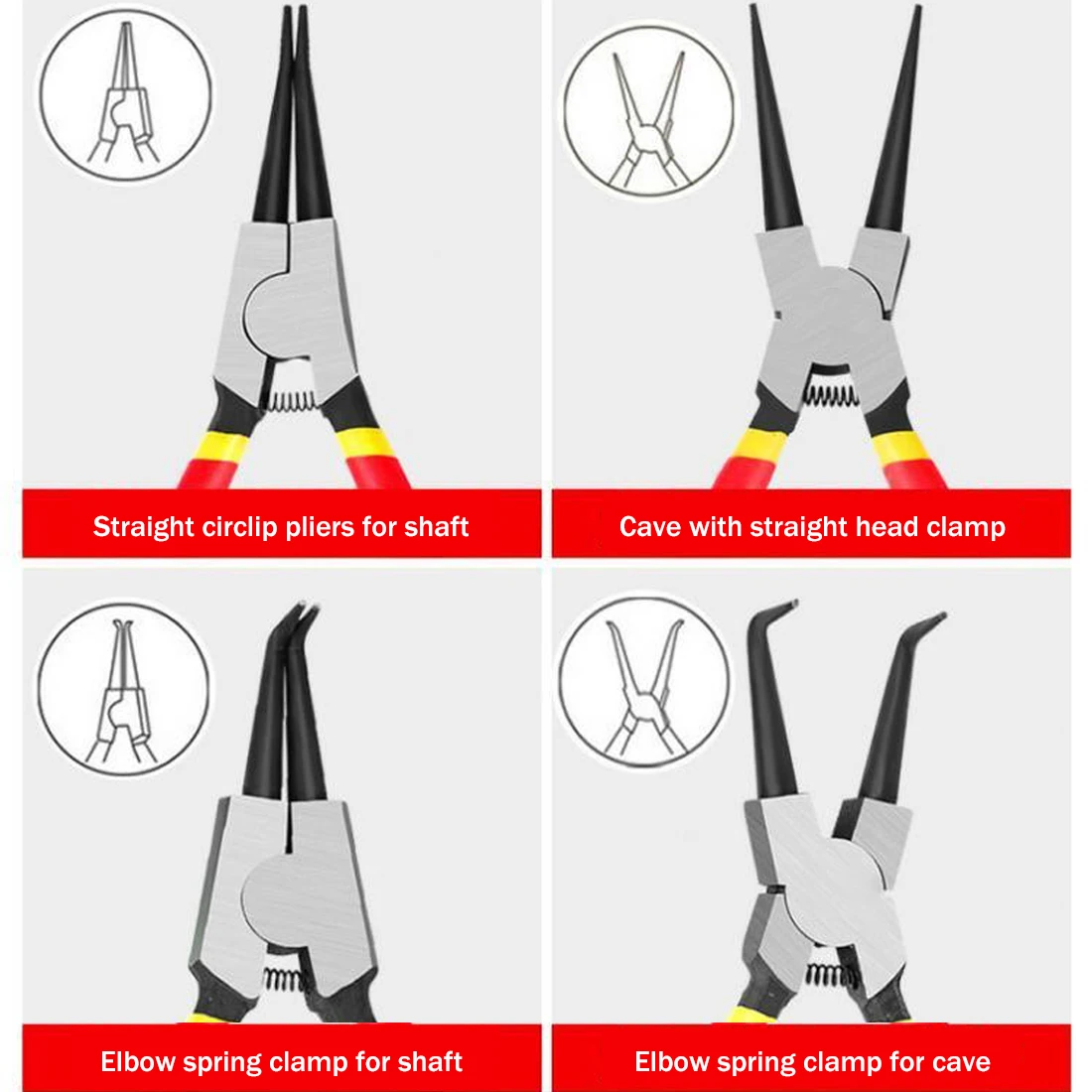 

Tools 4pcs Multi-tool Straight Spring Bent Inner Outer Fastener Clip Snap Ring Disassembly Practical Snap Ring Plier Set