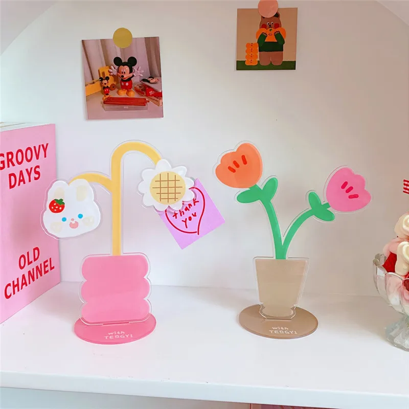 Kawaii Настольный зажим для записей держатель милый мультяшный подставка акриловая