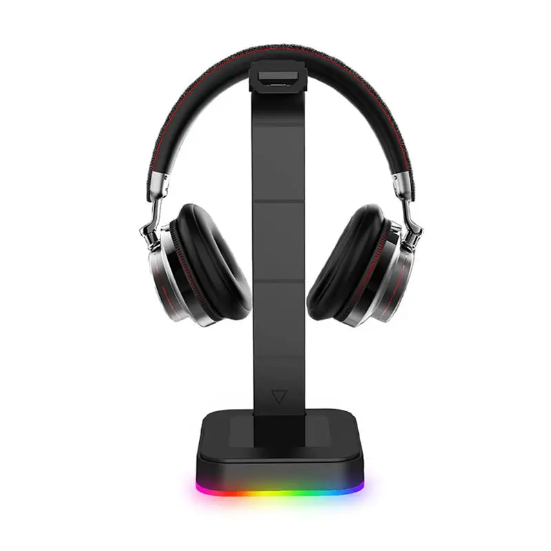 

Игровая подставка для гарнитуры RGB с 2 USB-портами для зарядки для геймеров, настольная подставка для наушников для ПК
