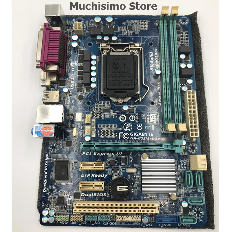Gigabyte GA-B75M-D3V LGA 1155 Материнская плата DDR3 B75M-D3V 16 Гб USB2.0 USB3.0 B75 для рабочего стола материнской платы Восстановленное