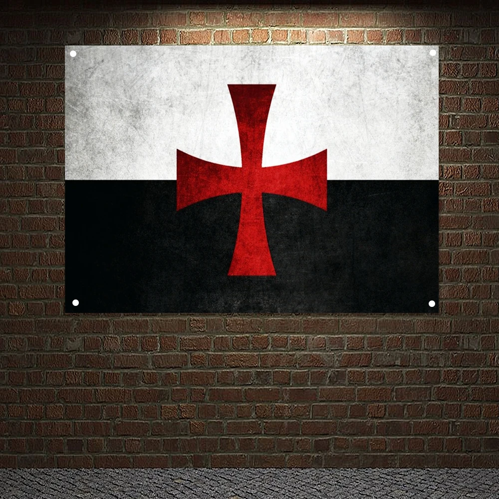 

Ancient Military Posters Tapestry Templar Knight Banners Print Art Crusader Flags Canvas Painting Wall Hanging Home Decoration 6
