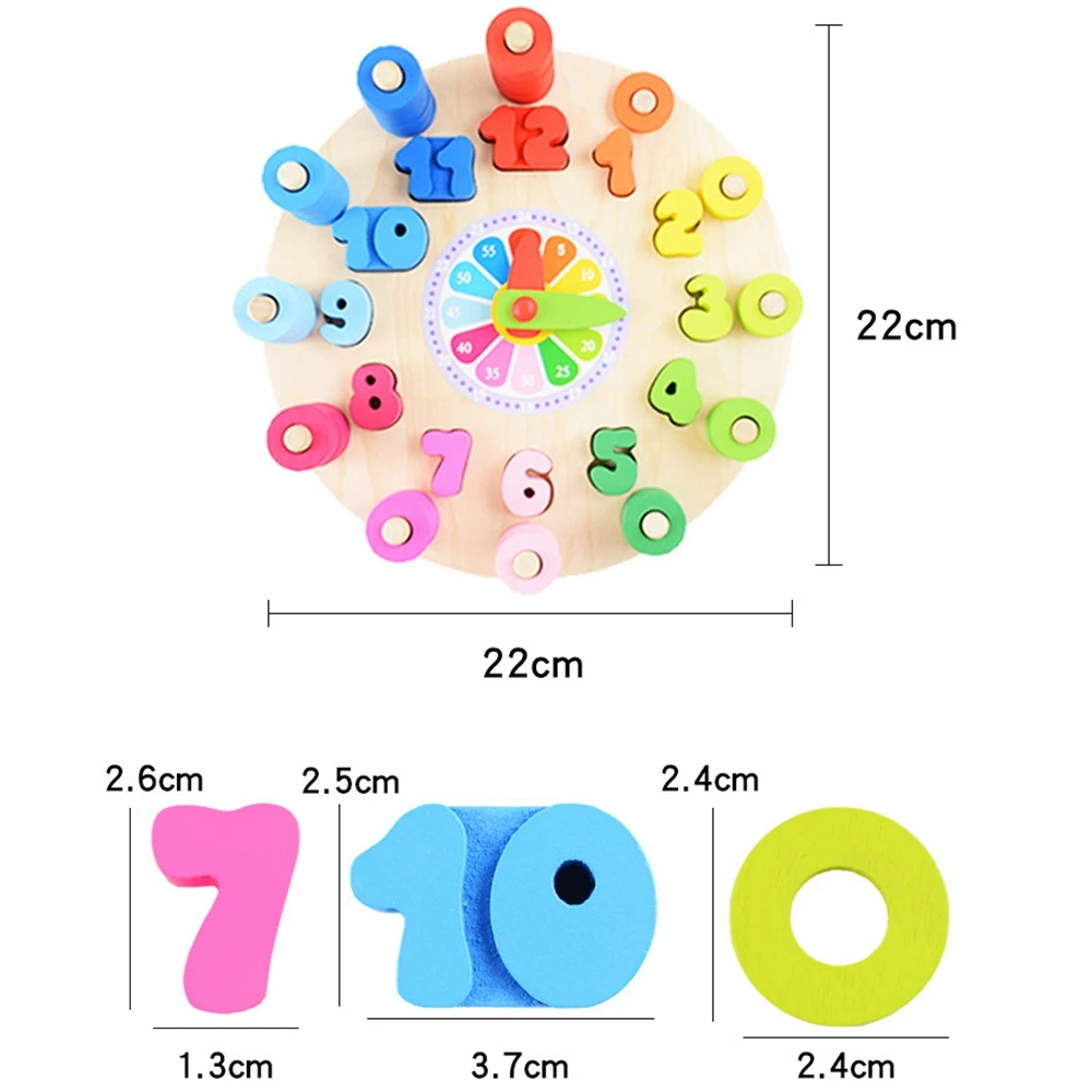 

Creative shape matching jigsaw puzzle toys for digital clock wooden toys