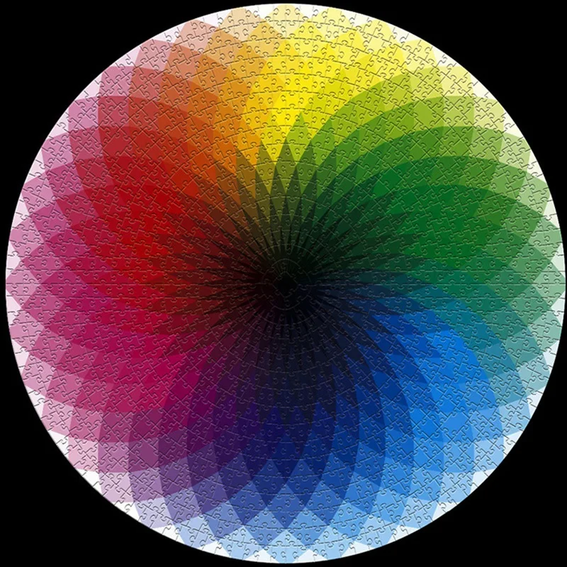 

Gradient Puzzle 1000 Piece Puzzles Gradient Rainbow Round Difficult and Challenge for Adults Decompression Puzzles