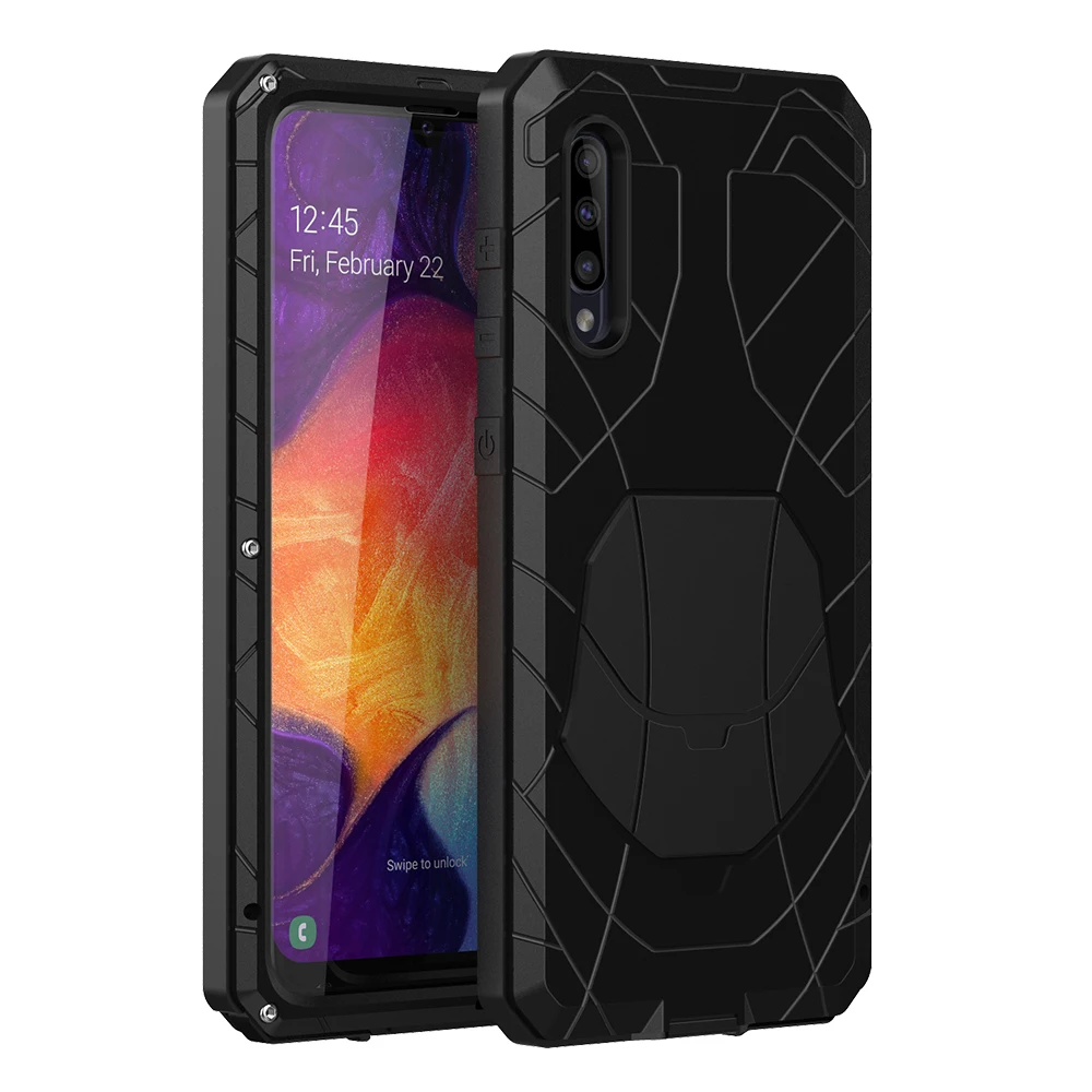 Для samsung Galaxy A30s A51 чехол для телефона жесткий алюминиевый металлический Закаленное стекло Защитная крышка для экрана сверхмощная защита A71 крышка
