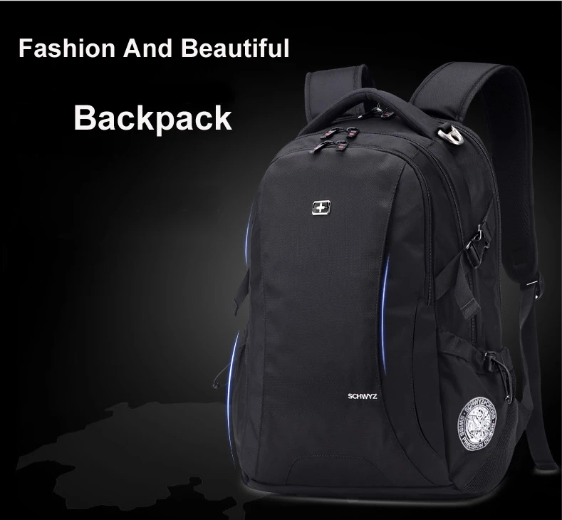 Мужской рюкзак черный водонепроницаемый для ноутбука модная спортивная