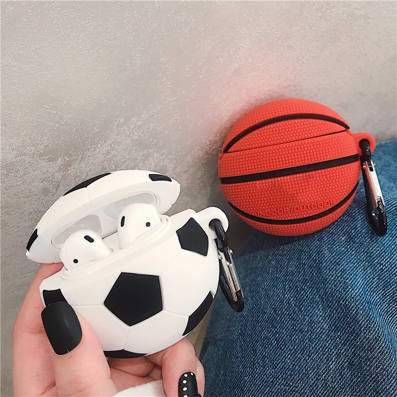 

For AirPod 1 2 Case Basketball Soccer Football Cartoon Soft Silicone Earphone Cases For Apple Airpods Case Cute Cover Funda