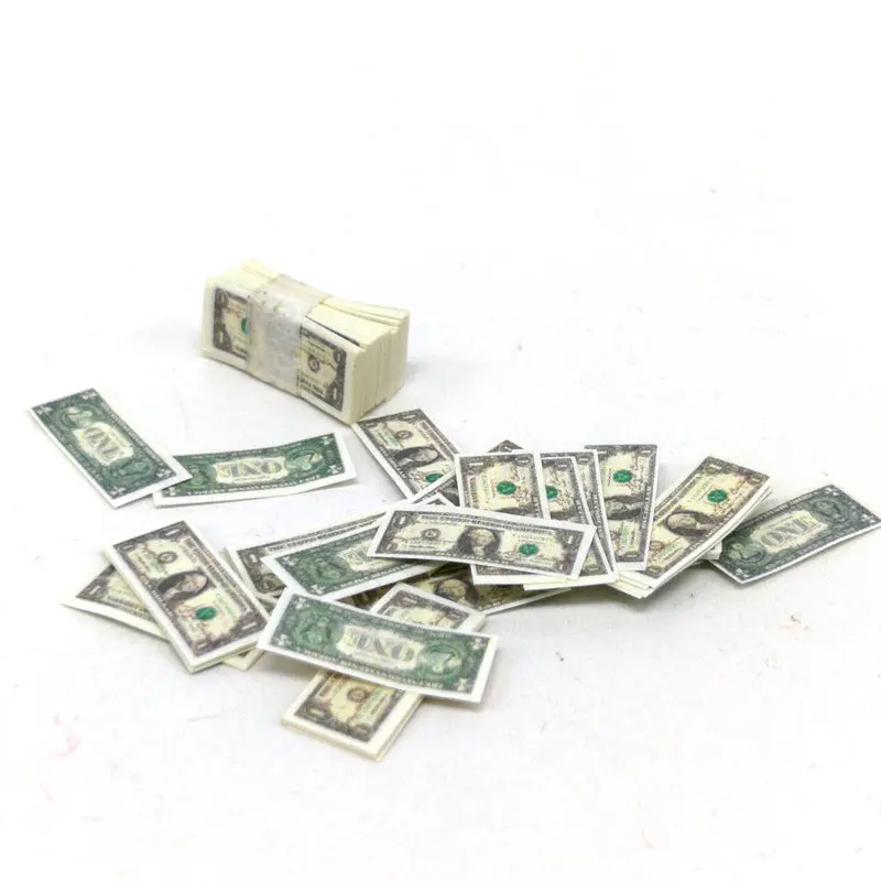 

1 Set 1:12 Dollhouse Mini model BJD Props miniature money banknote BJD accessories restaurant food play Doll Accessories