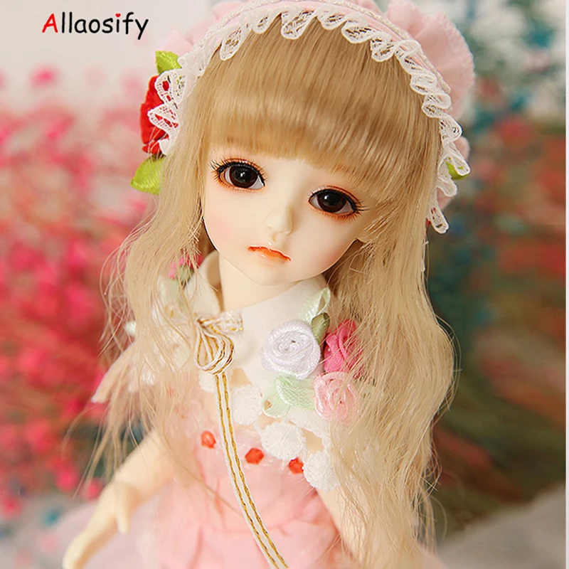 

Allaosify Bjd / SD As Doll Wig Gold Long Straight Hair 1/ 6 High Temperature Doll Wig With Bang Bjd Hair Bjd Wig Free Shipping