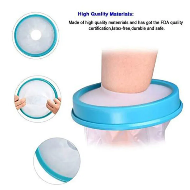 Waterproof Seal Adult Cast Bandage Protector Wound Fracture Knee Thigh Calf Hand Arm Ankle Cover for Shower Swim Bath Foot Care | Красота и