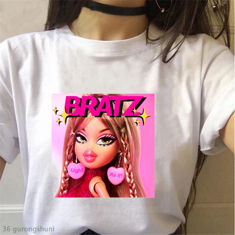 

new women t-shirt cartoon jade y2k bratz print t shirt femme summer Harajuku camiseta mujer tshirt high quality tumblr clothes