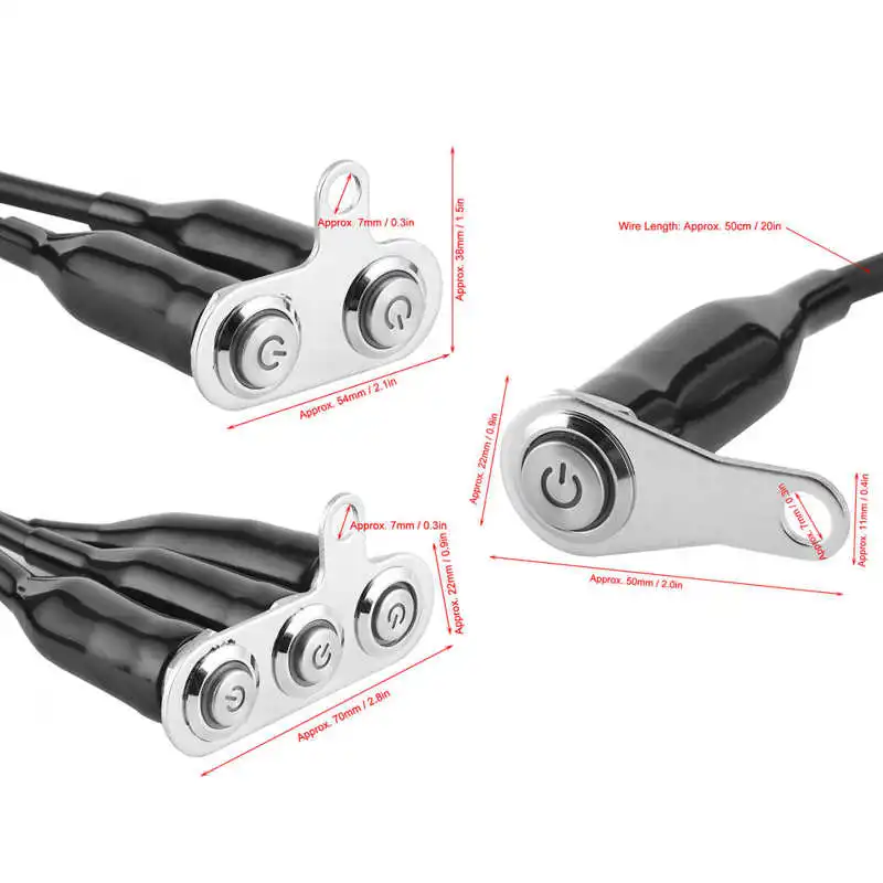 Светодиодный переключатель на руль мотоцикла из нержавеющей стали 12 В С