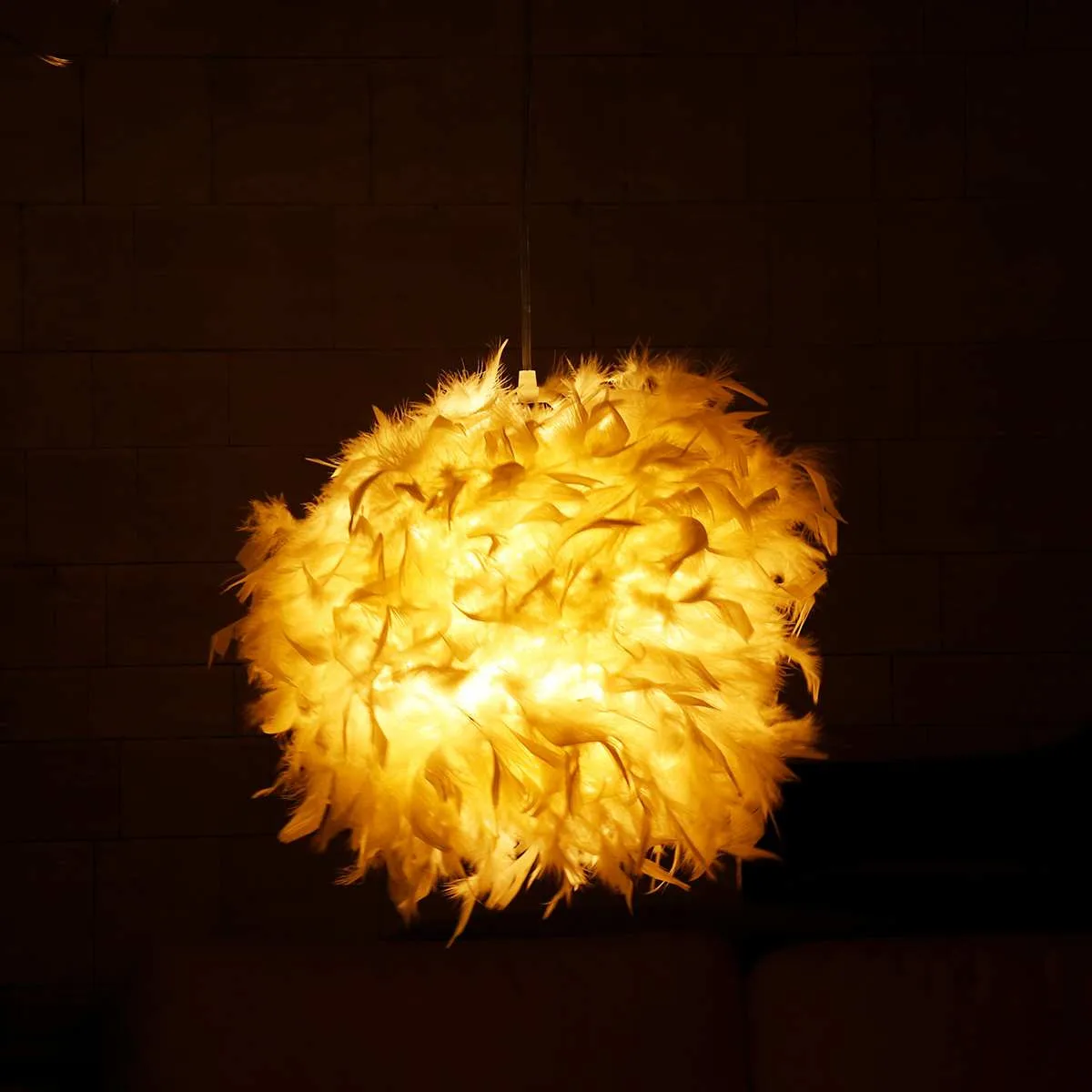 Подвесная перьевая лампа романтическая мечта Гостиная шар люстра личность
