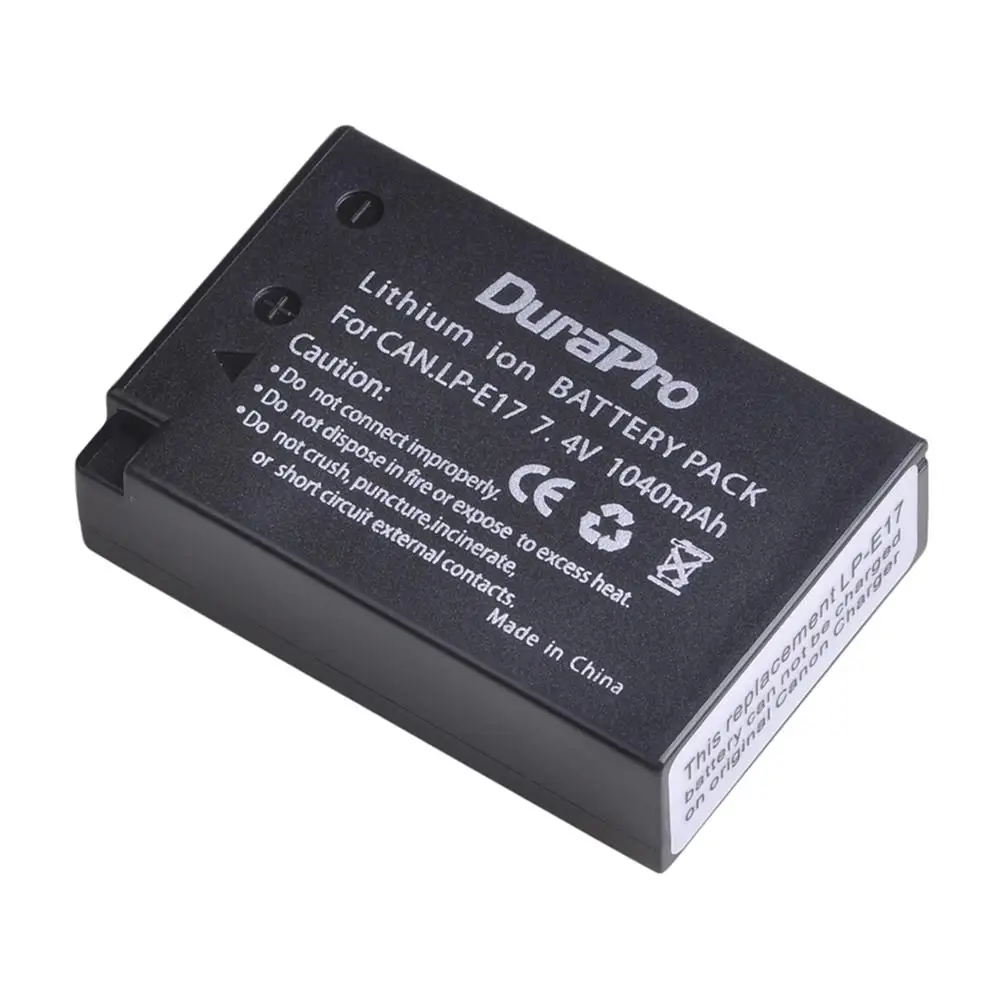 DuraPro 1040 мАч 7 4 В LP E17 LP-E17 Аккумулятор для камеры + ЖК-зарядное устройство USB Canon EOS Rebel