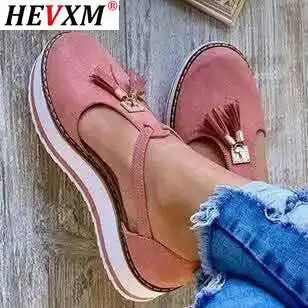 

2021 Spring Summer Women's Tassel Round Toe Flat Shoes New Ladies Platform Casual Shoes Dress Party Cute Female Vulcanized Shoes