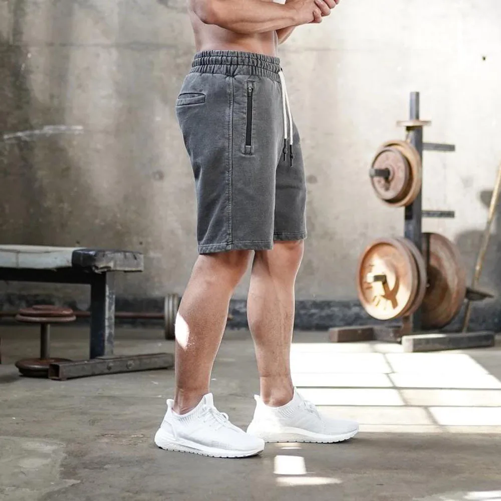 Шорты мужские повседневные однотонные хлопковые короткие штаны для спортивного