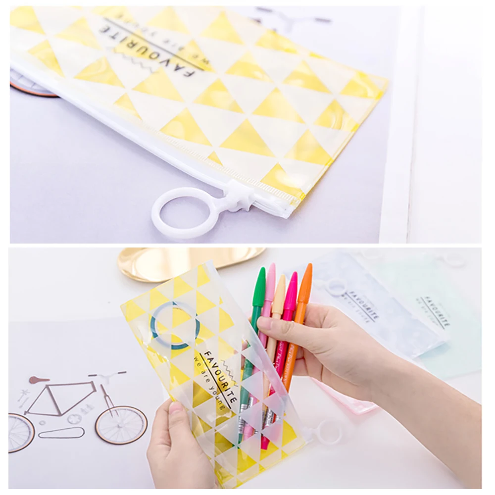 Пенал из ПВХ на молнии для канцелярских принадлежностей офисные органайзеры