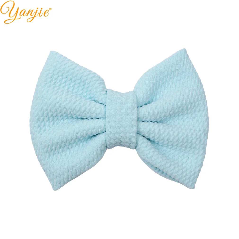 lt blue 10 шт./лот, 5 дюймов, однотонные бантики для волос для девочек, зимние вафельные заколки для волос, Женская повязка на голову, заколки, аксессуары для волос, женские головные уборы - Цвет: lt blue