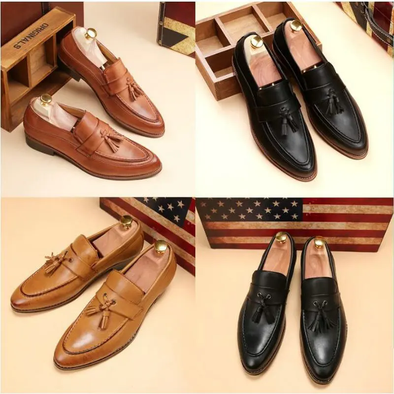 

Brand New Fashion Classic Point Toe Oxfords For Men Moccasins Loafers shoes Mens Business Party Tassels driving shoes LK-17