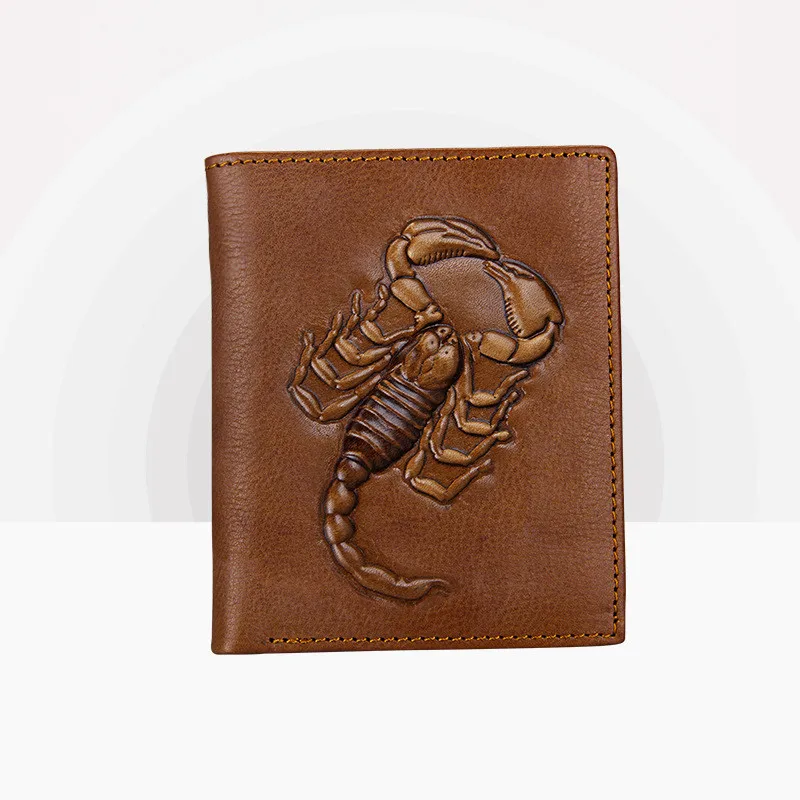 Кошелек мужской из натуральной кожи модный длинный бумажник с объемным