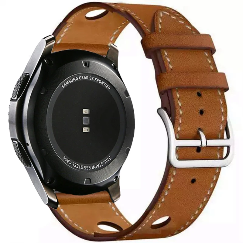 Кожаный ремешок для samsung gear Sport S2 S3 Classic Frontier для Galaxy Watch 42 мм 46 мм ремешок 22 мм быстрая замена ремешков