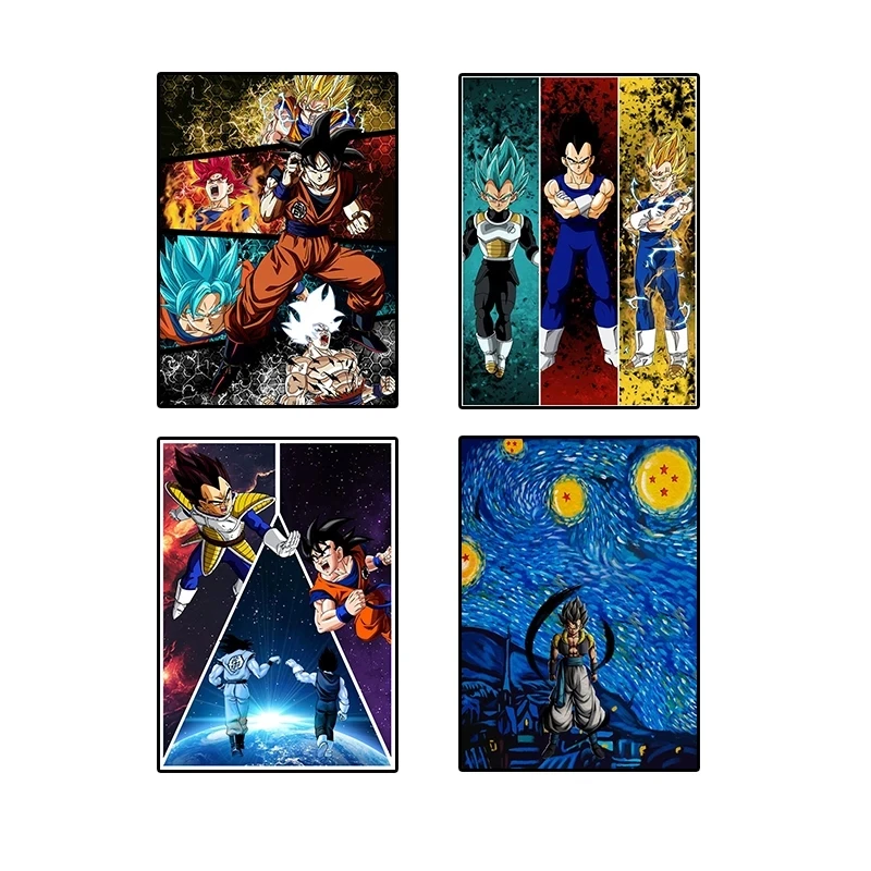 

Wall Art Anime Poster Modular Dragon Ball Pictures Goku HD Printed Cartoon Canvas Painting Home Decoration Living Room No Frame