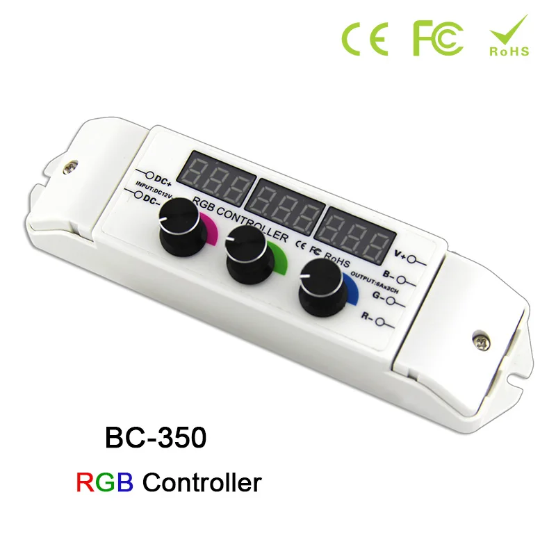 

DC12 -24V 6A*3CH CV rotarymulti function light display LED RGB Controller with wireless Remote for led strip tape