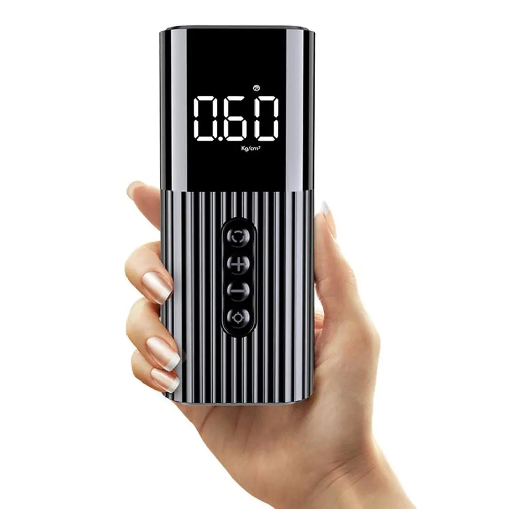

Multi-function Portable Vehicle Tire Pressure Monitoring Digital Display Black Striped Mini Air Pump