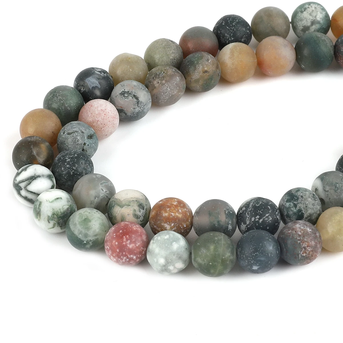 Натуральные матовые индийские бусины для изготовления ювелирных изделий