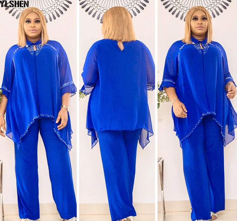 

Африканские платья для женщин, комплект из 2 предметов, платье Дашики, шифоновые комплекты из 2 предметов, одежда в африканском стиле, модная ...